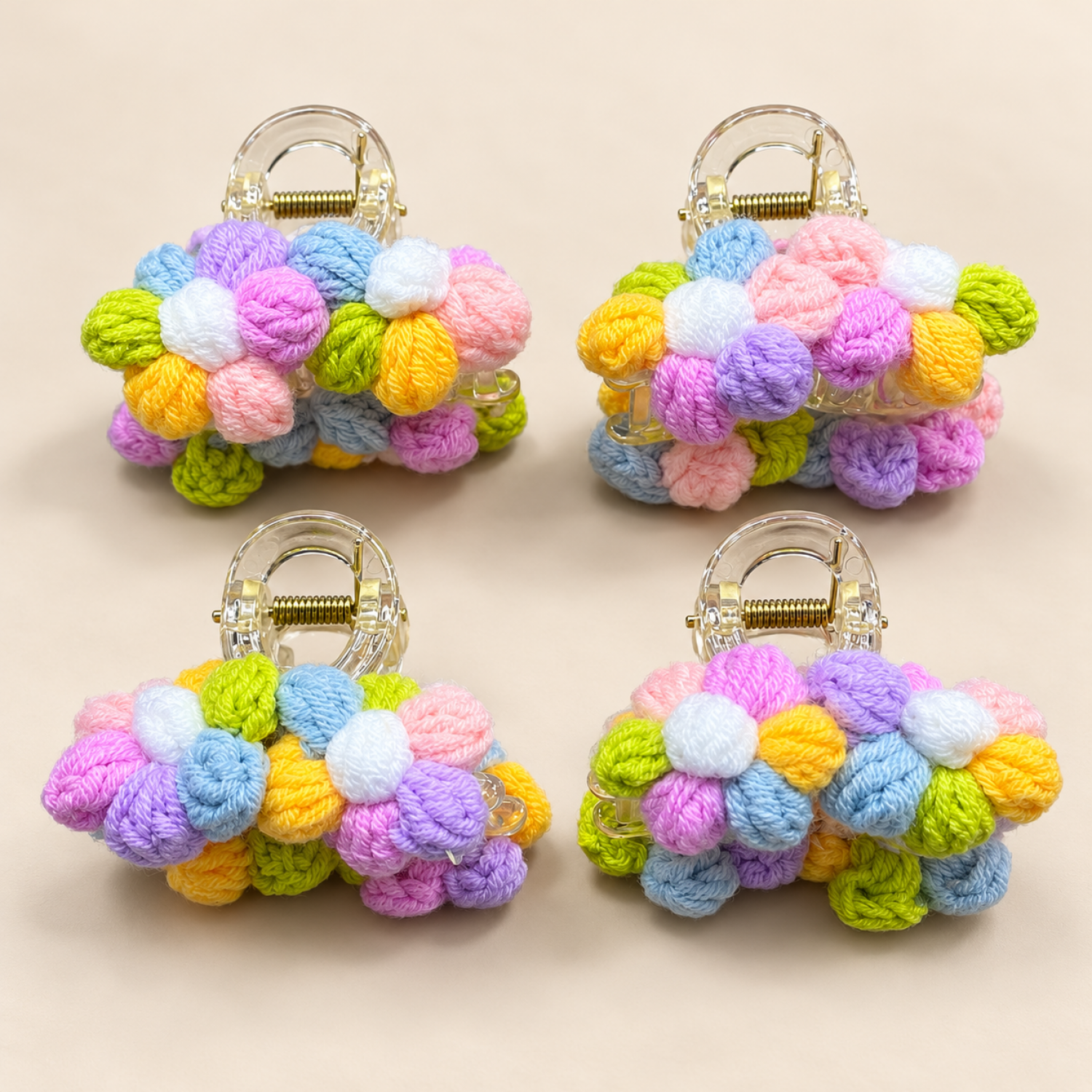 Fashion Alley 7 Cm Crochet Hair Claw For Women Pack Of 12 Pc