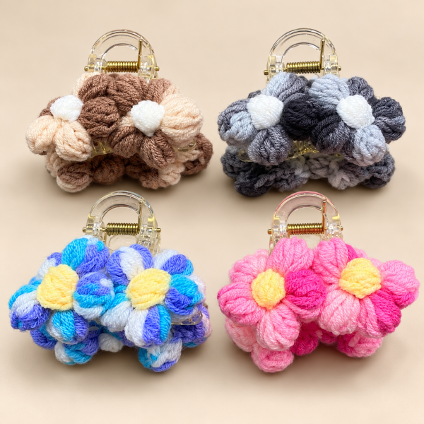 Fashion Alley 7 Cm Crochet Hair Claw For Women Pack Of 12 Pc