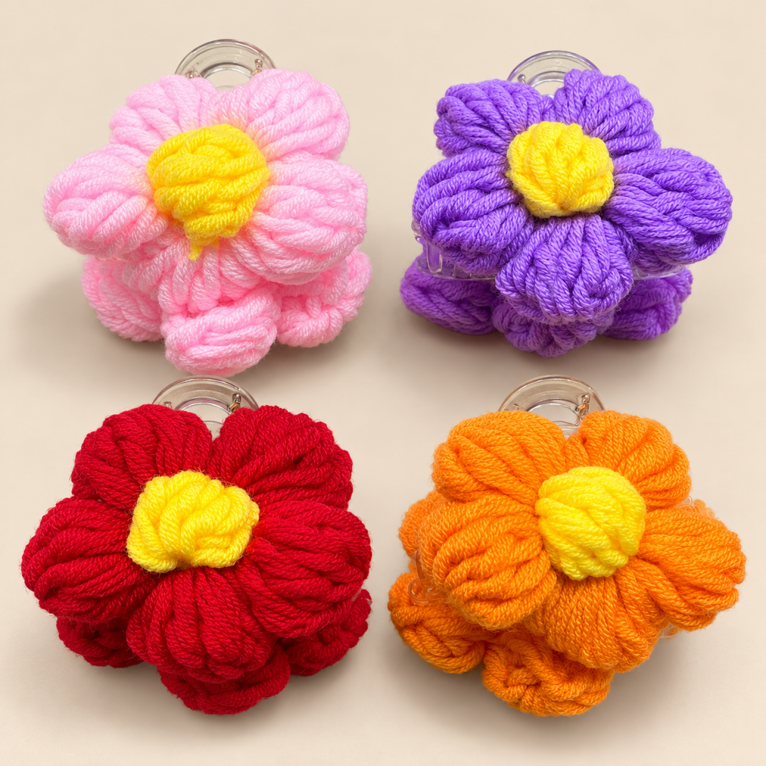 Fashion Alley 7 Cm Crochet Hair Claw For Women Pack Of 12 Pc