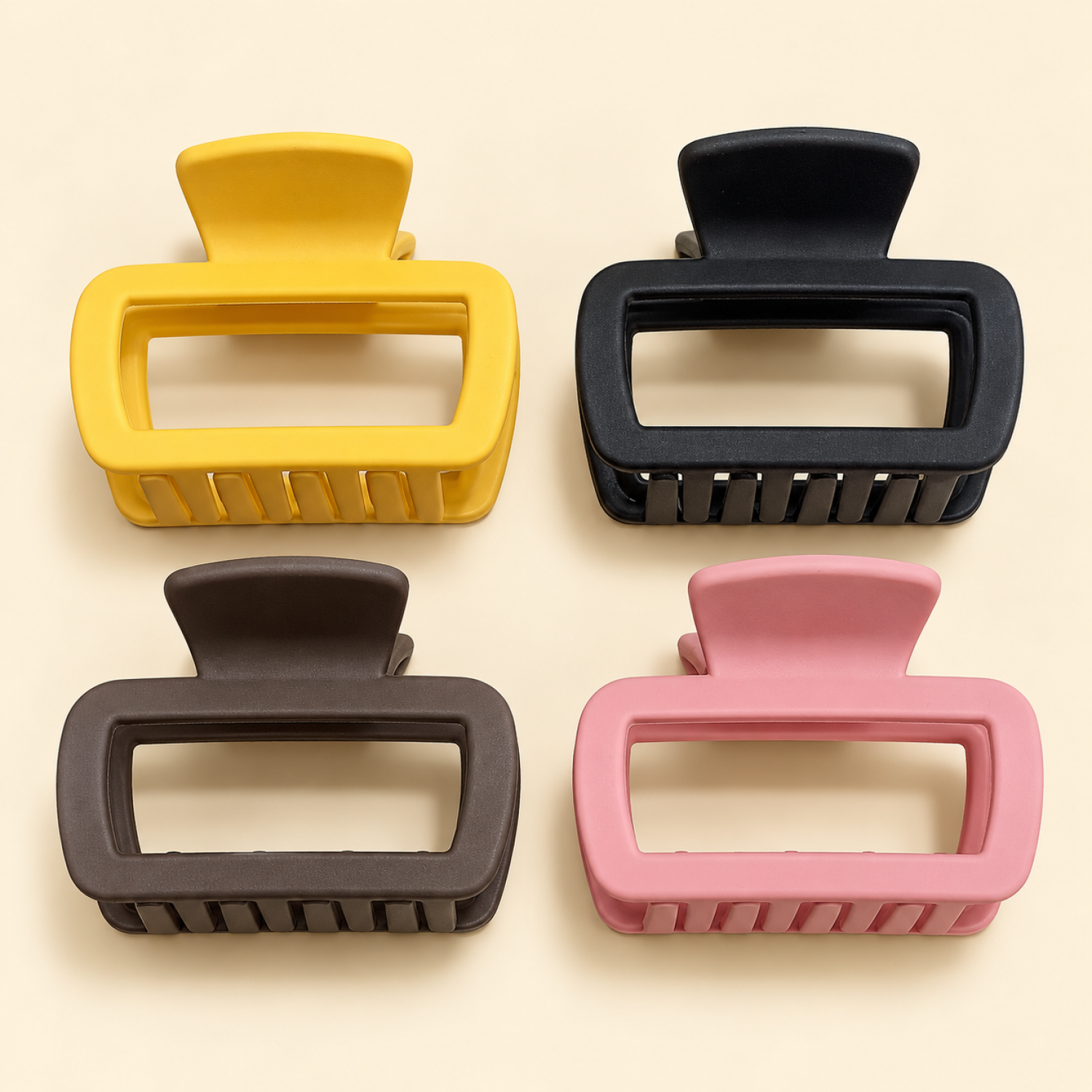 Fashion Alley 6 CM Matt Hair Claw For Women Pack Of 12