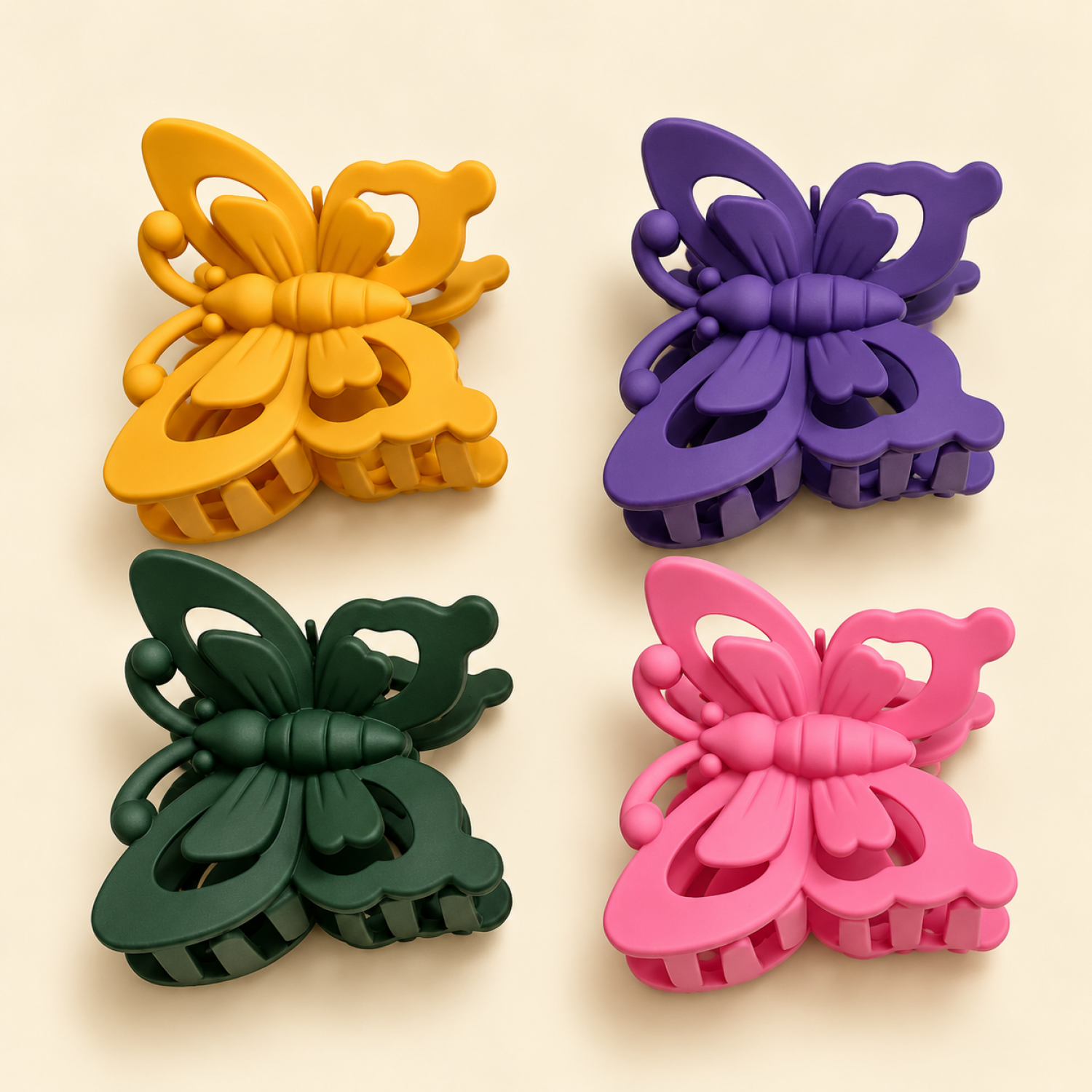 Fashion Alley 3 CM Matt Hair Claw For Kids Pack Of 12
