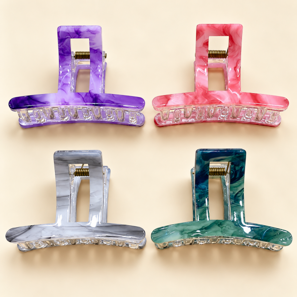 Fashion Alley 9 Cm Hair Claw For Women Pack Of 12 Pc