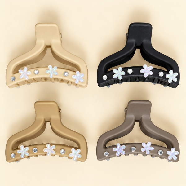 Fashion Alley 7 Cm Matt Hair Claw For Women Pack Of 12 Pc