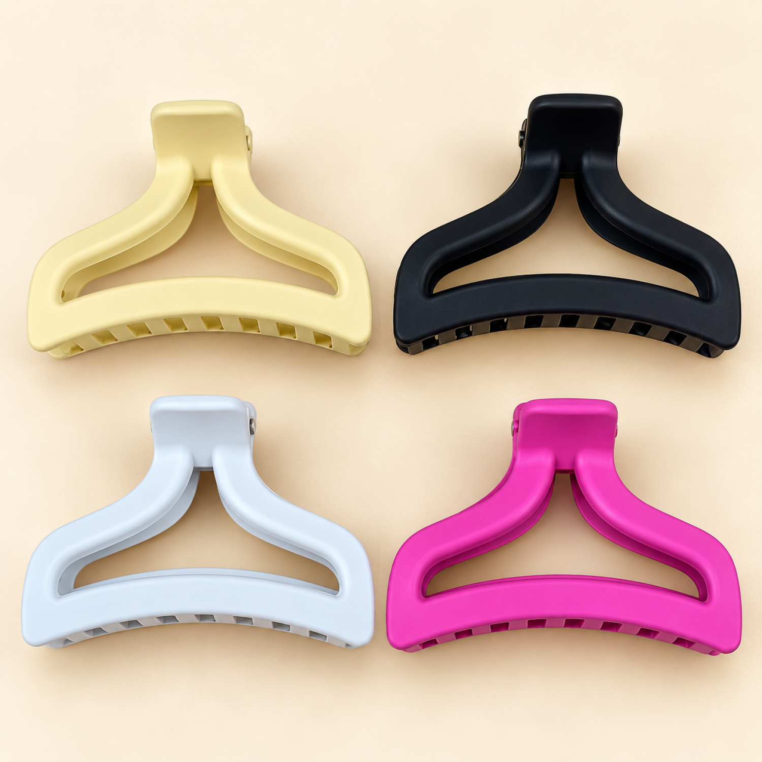 Fashion Alley 5 Cm Matt Hair Claw For Women Pack Of 12 Pc