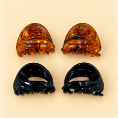 Fashion Alley 2 Cm Shell Black Hair Claw For Women Pack Of 12 Pc