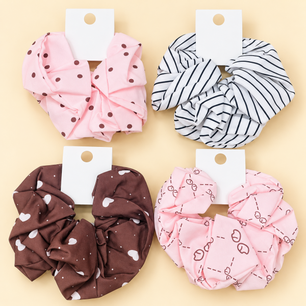 Fashion Alley XXL Hair Scrunchies For Women Pack Of 12 Pc