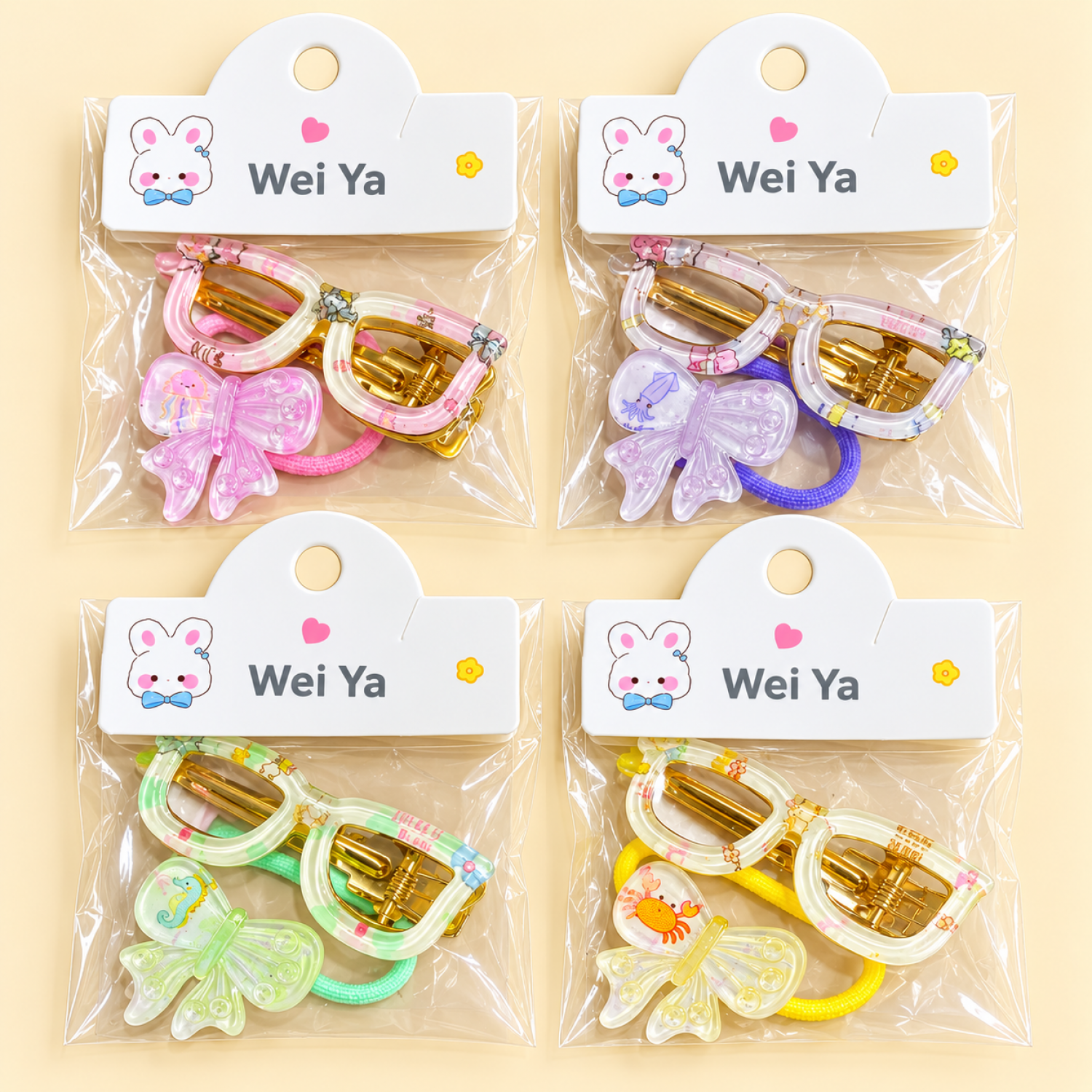 Fashion Alley Hair Pin With Rubber Band For Kids Pack Of 20 Pc