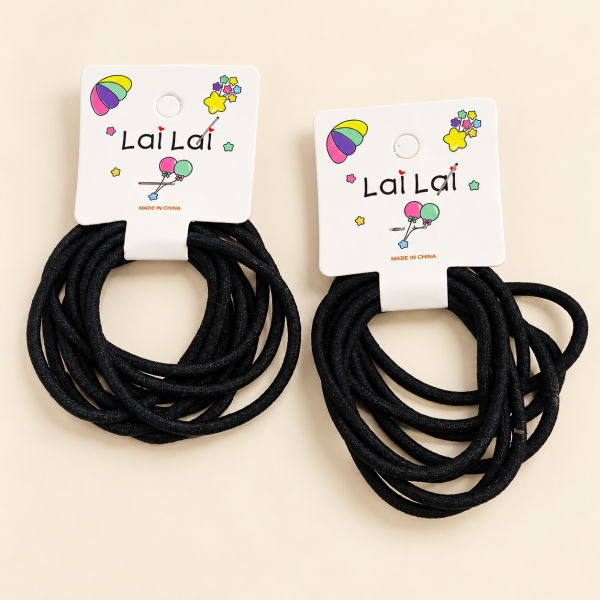 Fashion Alley Black Rubber Band For Kids Pack Of 80 Pc