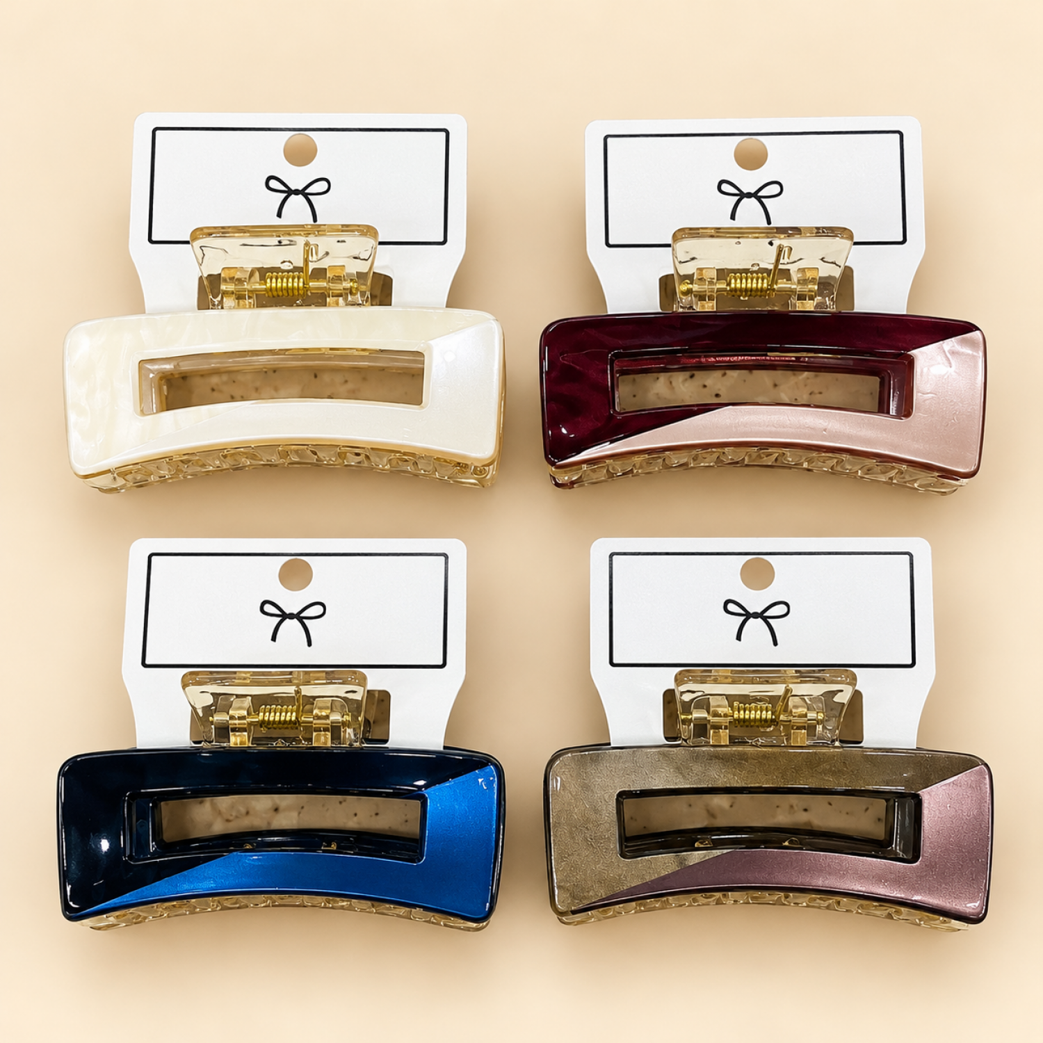 Fashion Alley 7 Cm Sheet Hair Claw For Women Pack Of 12 Pc