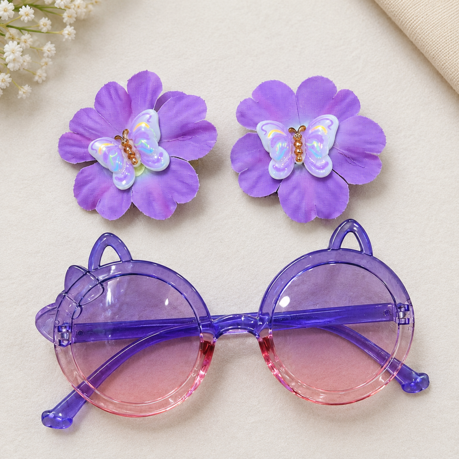 Fashion Alley Hair Pin With Sunglass Gift Combo For Kids Pack Of 12 Card 