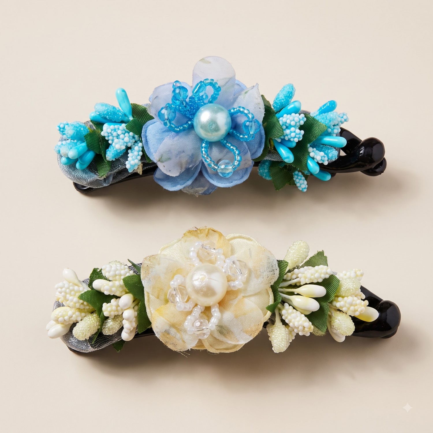 Fashion Alley Flower Design Banana Clip For Women Pack Of 12 Pc