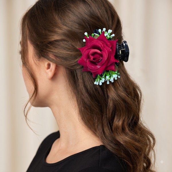 Fashion Alley 8cm Flower Design Hair Pin For Women Pack Of 12 Pc