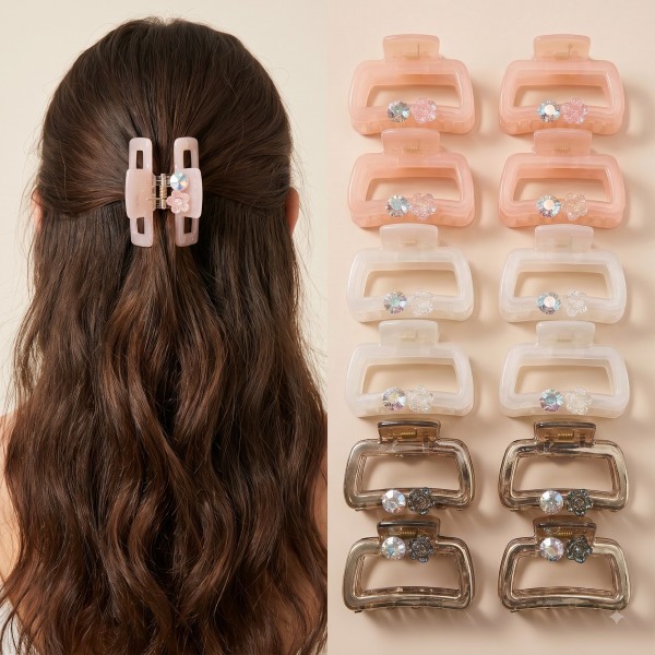 Fashion Alley 5 Cm Hair Claw For Women Pack Of 12 Pc