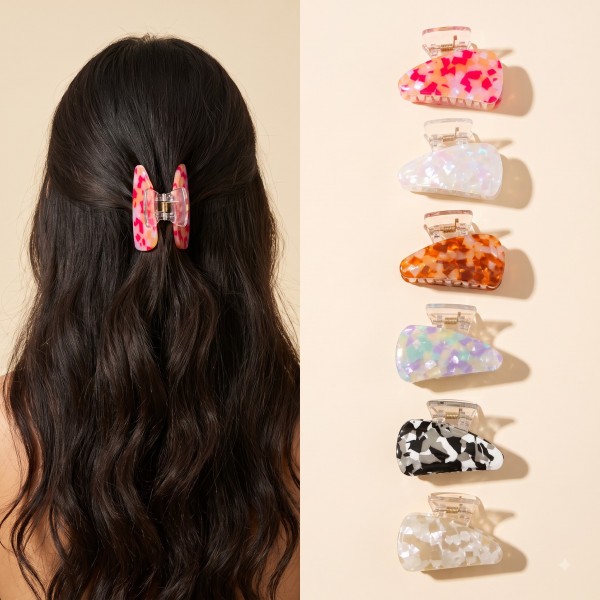 Fashion Alley 5 Cm Hair Claw For Women Pack Of 12 Pc 