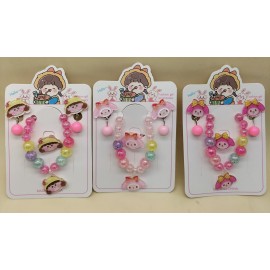 Fashion Alley Kids Necklace Set With Earrings [Pack Of 24 Cards]