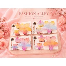 Fashion Alley 8 CM Shine flower Hair Clutches with 2 small claws For Women [Pack Of 36]
