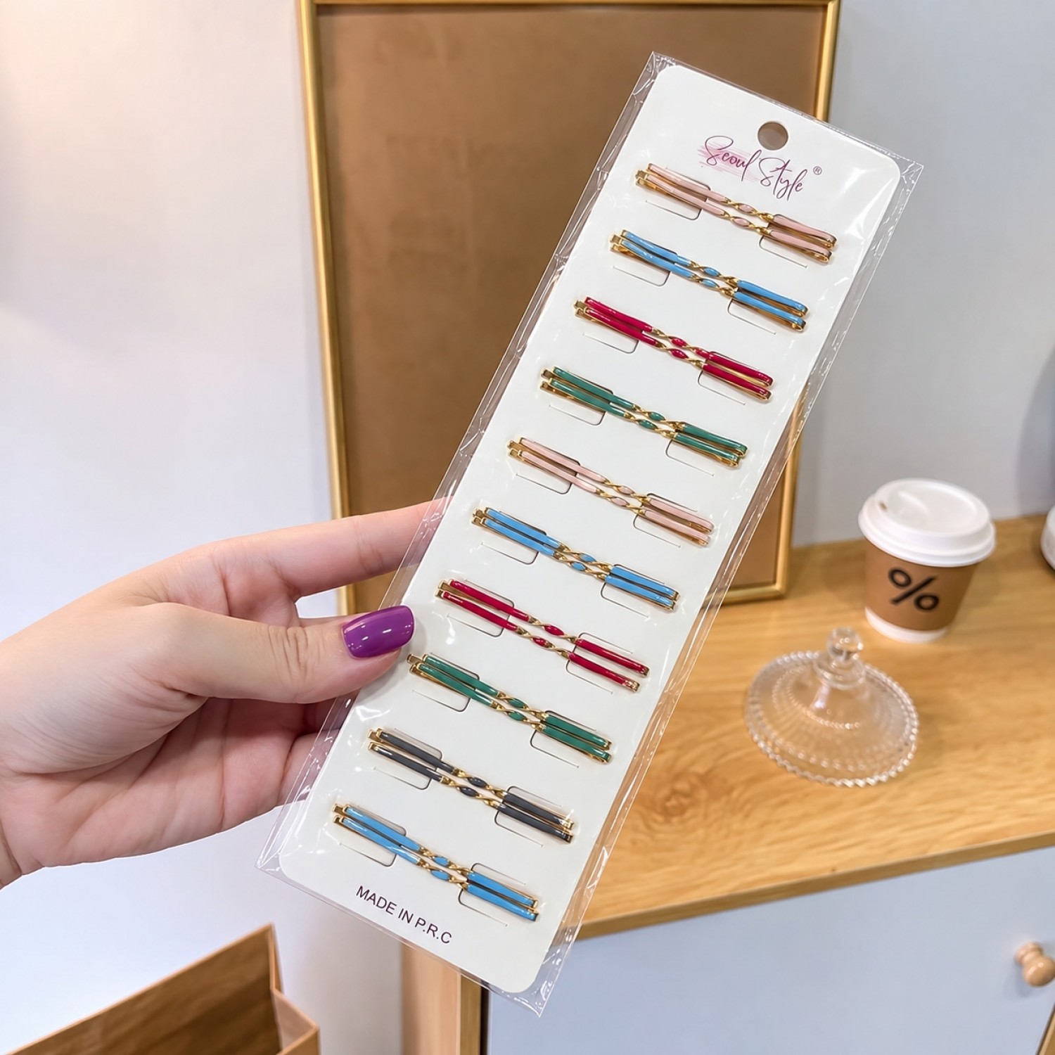Fashion Alley Assorted Color shine Clip Card Pack Of 12 Cards Fashion Alley Assorted Color shine Clip Card Pack Of 12 Cards