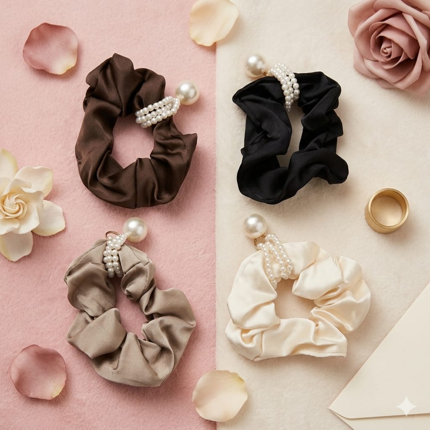 Fashion Alley Hair Scrunchies Rubber Band For Women Pack Of 12