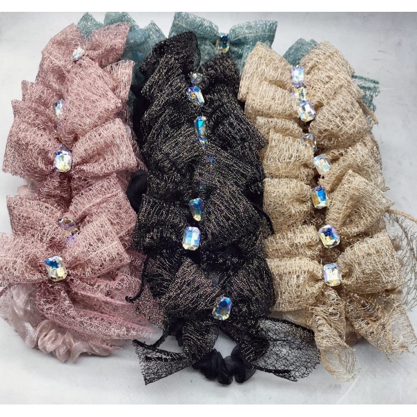 Fashion Alley Bow Hair Scrunchies For Women Pack Of 36 Pc