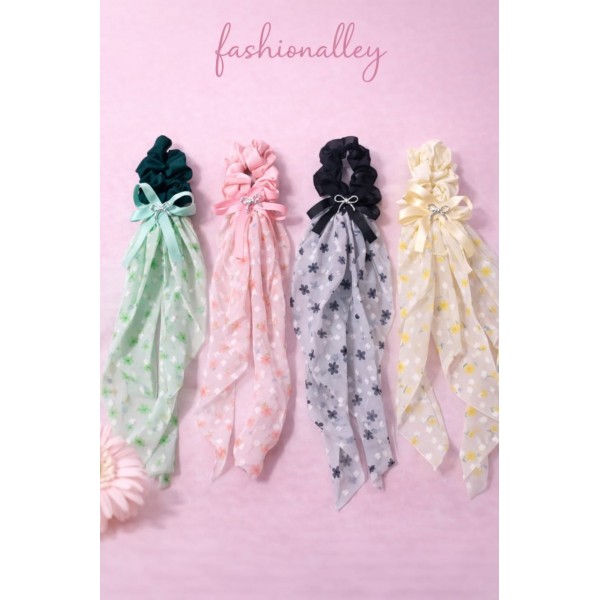 Fashion Alley Hair Scrunchies Rubber Band For Women Pack Of 12 Pc