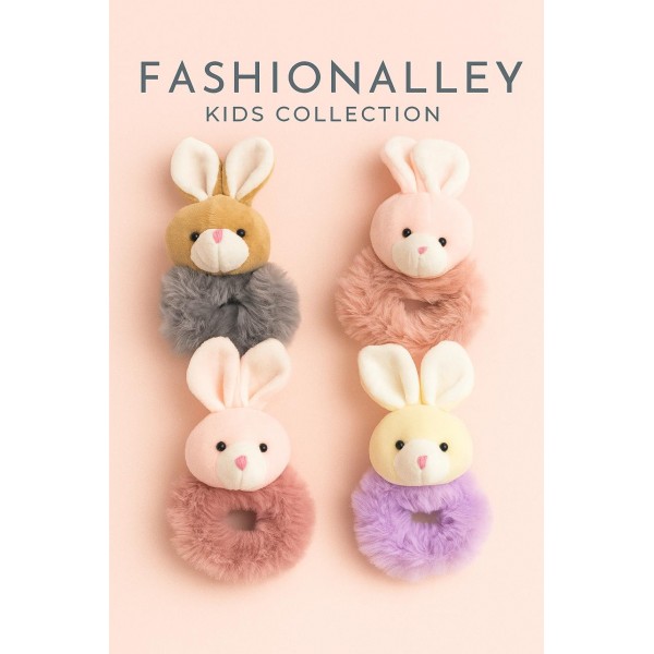 Fashion Alley Fur Hair Scrunchies For Women Pack Of 12 Pc