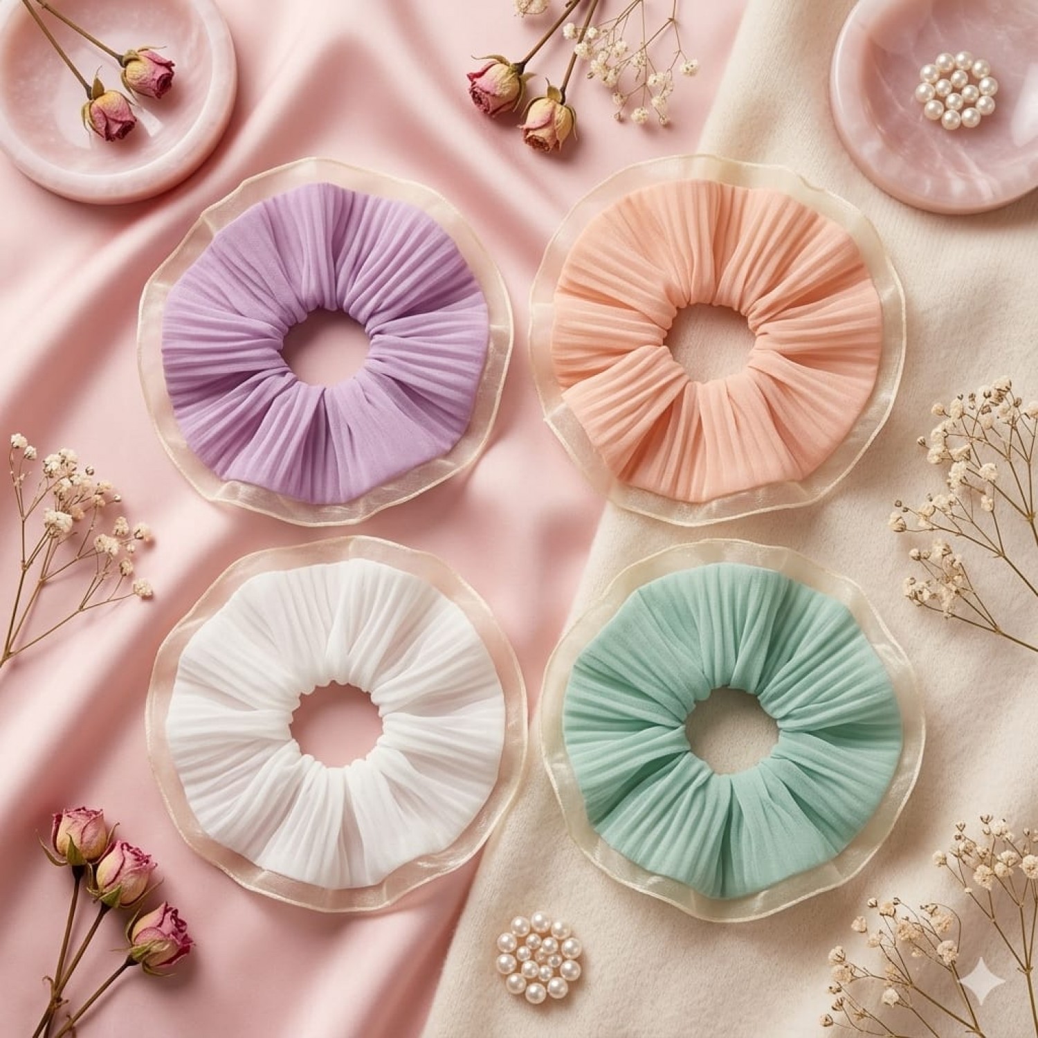 Fashion Alley Hair Scrunchies Rubber Band For Women Pack Of 12 Fashion Alley Hair Scrunchies Rubber Band For Women Pack Of 12