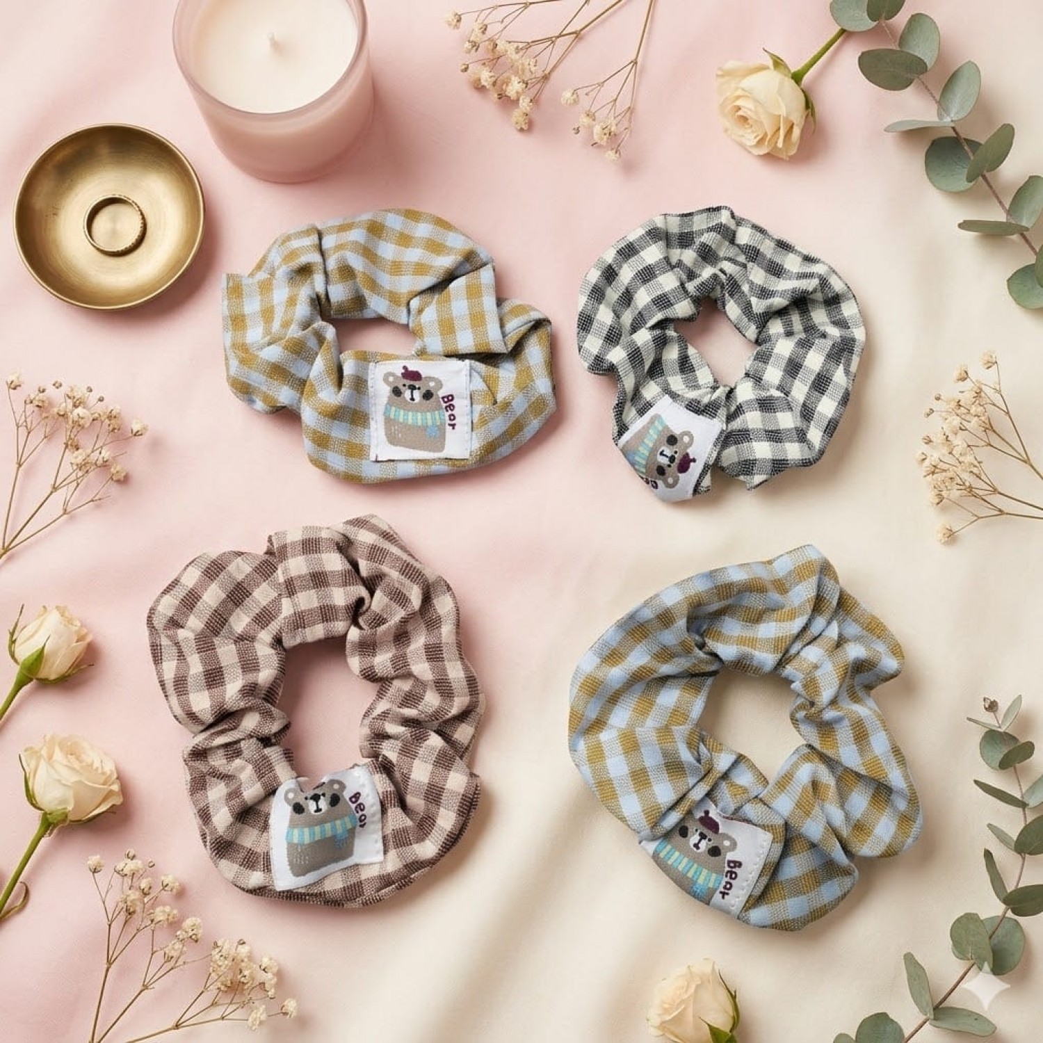 Fashion Alley Hair Scrunchies Rubber Band For Women Pack Of 12