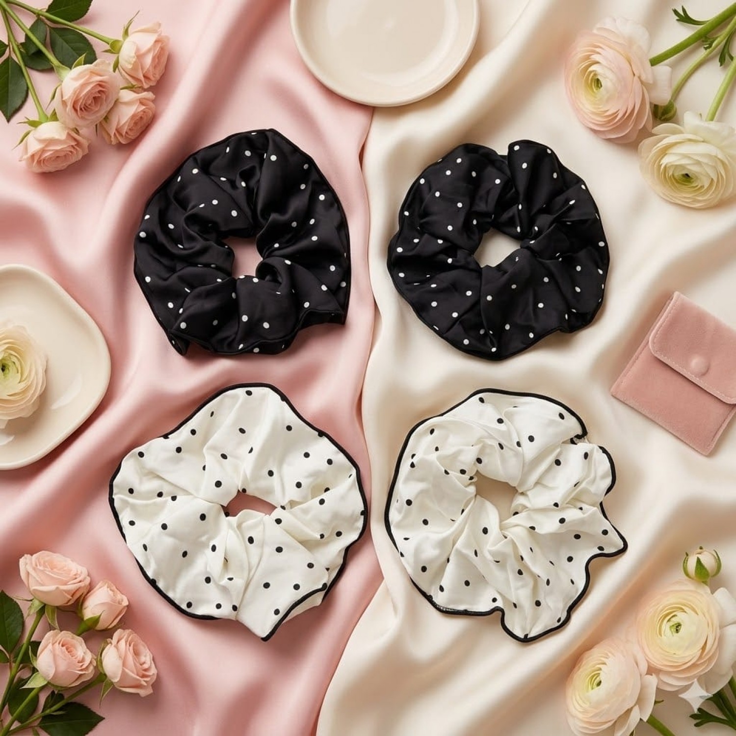 Fashion Alley Hair Scrunchies Rubber Band For Women Pack Of 12