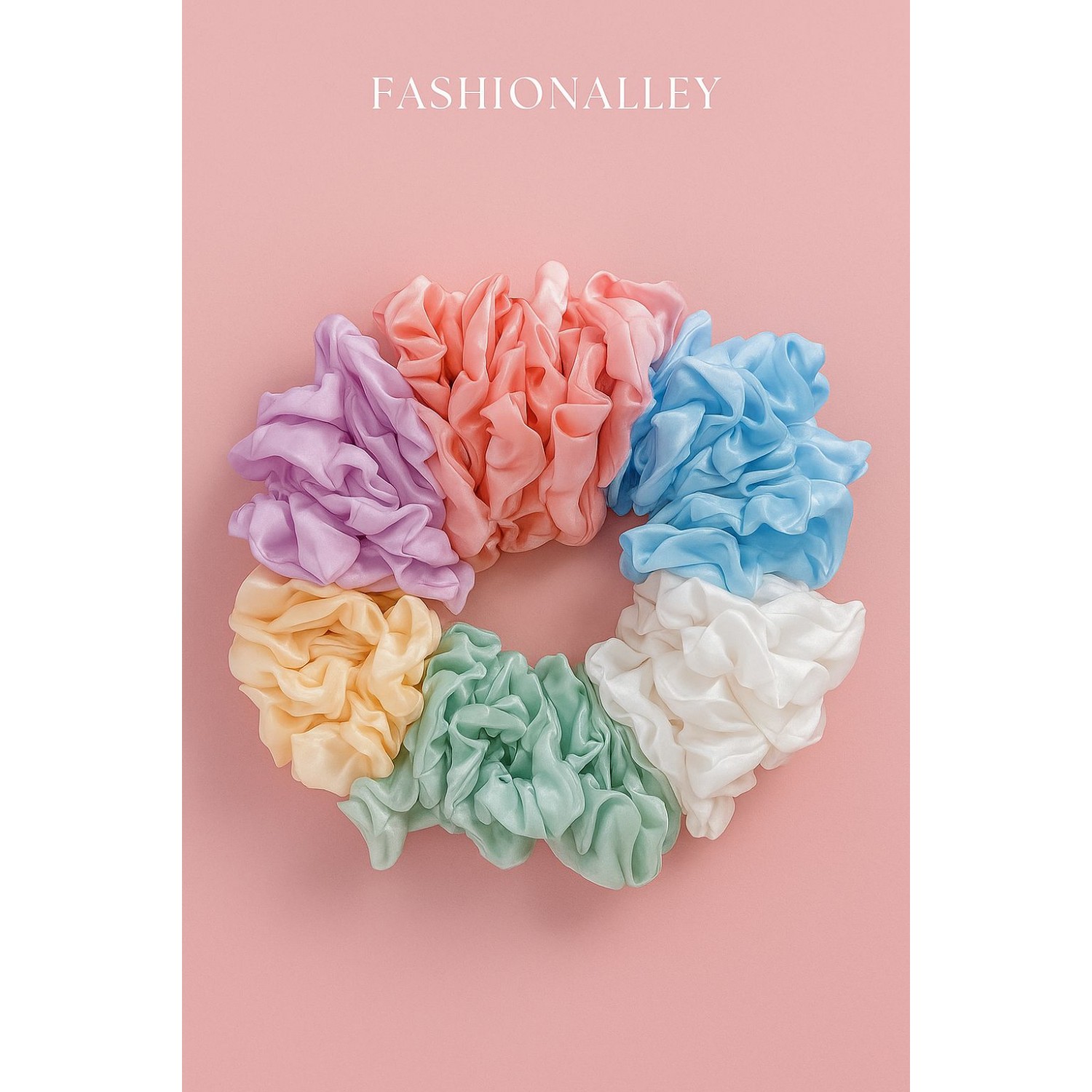Fashion Alley Assorted Color Hair Scrunchies For Women Pack Of 100 Pc Fashion Alley Assorted Color Hair Scrunchies For Women Pack Of 100 Pc