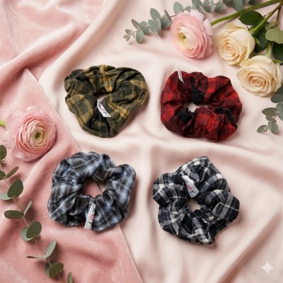 Fashion Alley Scrunchies Rubber Band For Women Pack Of 12 Pc