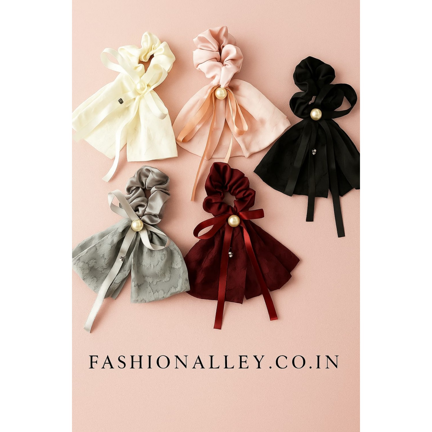 Fashion Alley Scrunchies Rubber Band For Women Pack Of 12