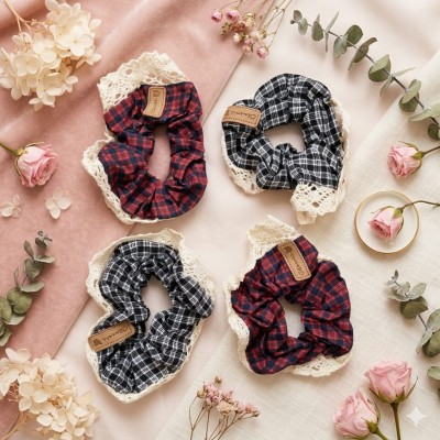 Fashion Alley Scrunchies Rubber Band For Women Pack Of 12 Pc