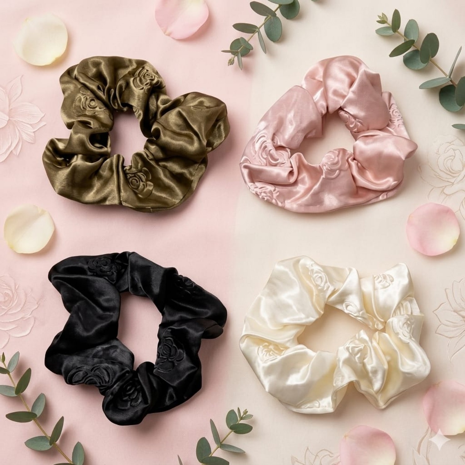 Fashion Alley Hair Scrunchies Rubber Band For Women Pack Of 12