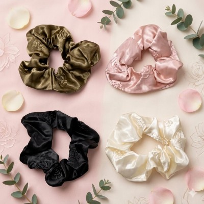 Fashion Alley Hair Scrunchies Rubber Band For Women Pack Of 12