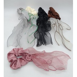 Fashion Alley Organza Hair Scrunchies For Women [Pack Of 12]