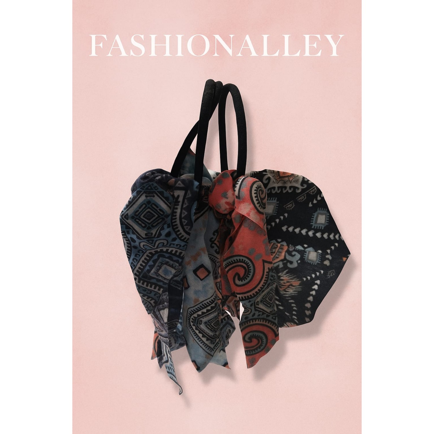 Fashion Alley Hair Tail Scrunchies For Women Pack Of 12 Pc 