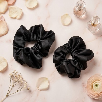 Fashion Alley Black Hair Scrunchie For Women Pack Of 12 Pc