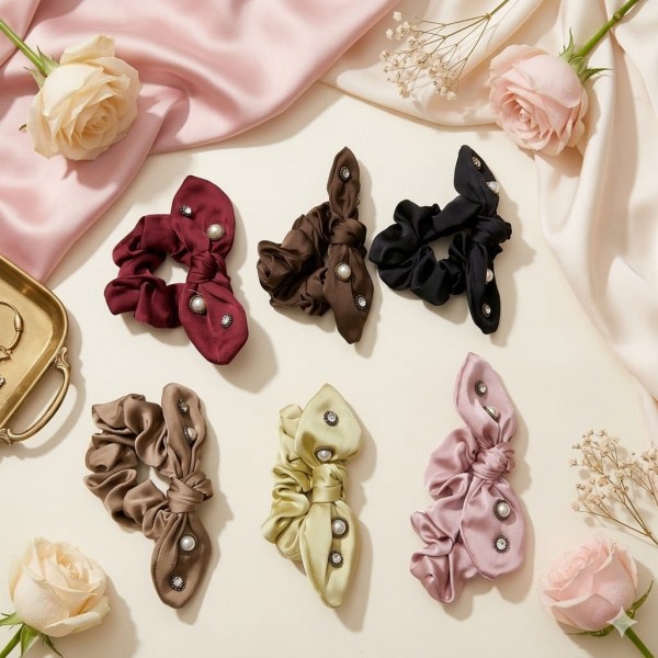 Fashion Alley Hair Scrunchies For Women Pack Of 12 Pc