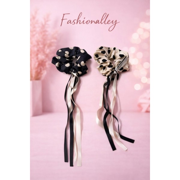Fashion Alley Hair Scrunchies Rubber Band For Women Pack Of 12