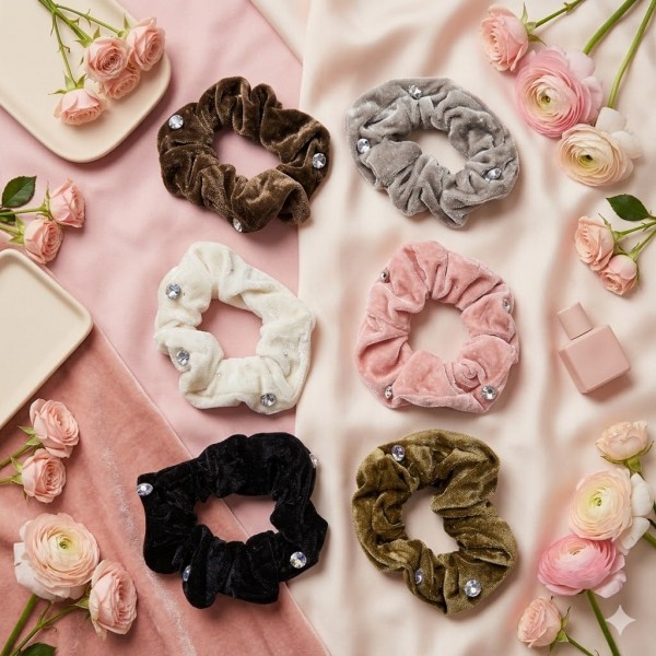 Fashion Alley Hair Scrunchies Rubber Band For Women Pack Of 12