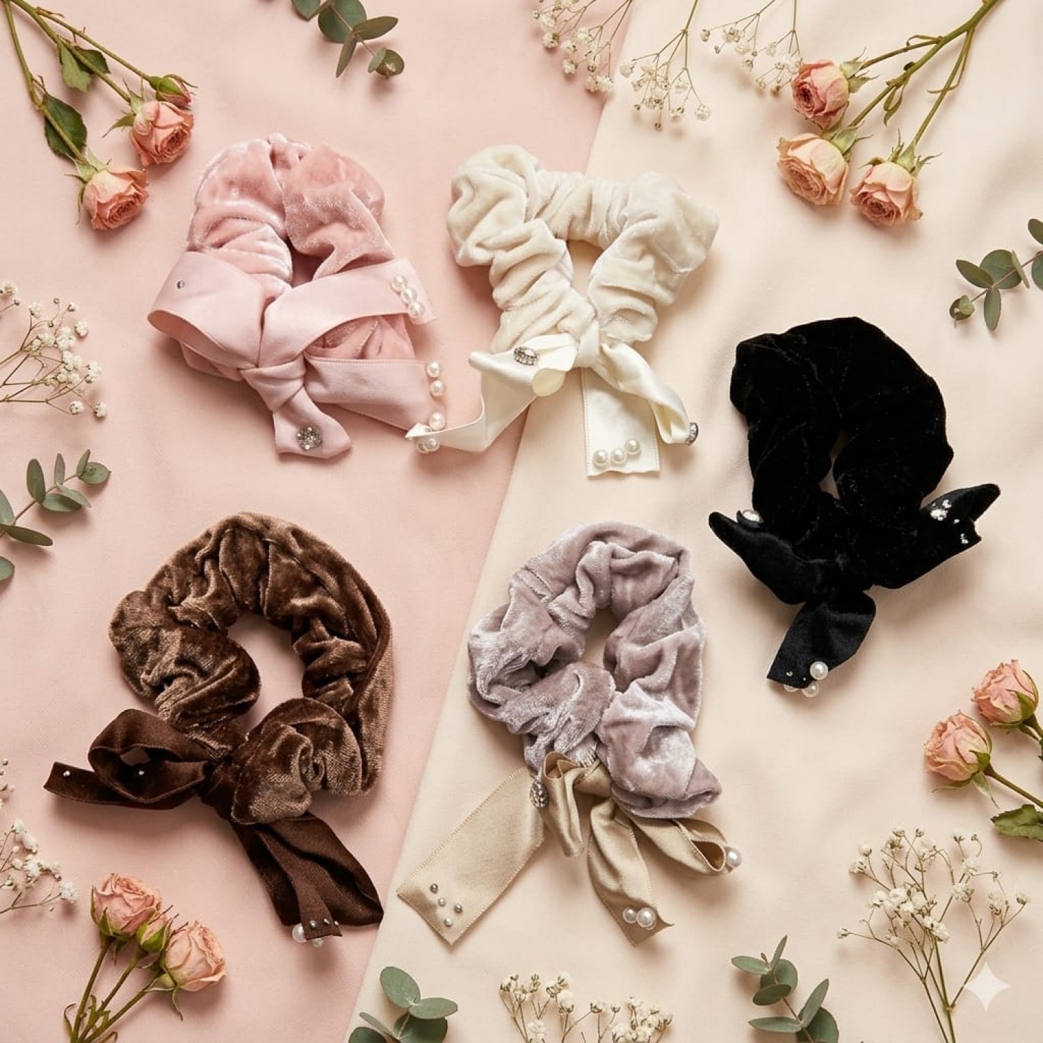 Fashion Alley Hair Scrunchies Rubber Band For Women Pack Of 12