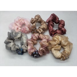 Fashion Alley Assorted Design Hair Scrunchies For Women [Pack Of 12]