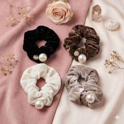 Fashion Alley Scrunchies Rubber Band For Women Pack Of 12 Pc