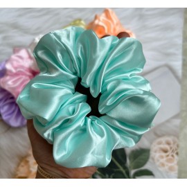 Fashion Alley XL Size Satin Hair Scrunchies For Women [Pack Of 12]