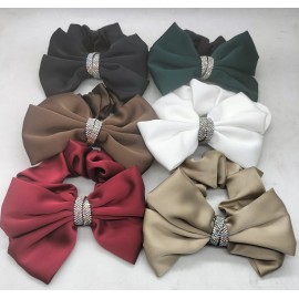 Fashion Alley Bow Hair Scrunchies For Women Pack Of 12