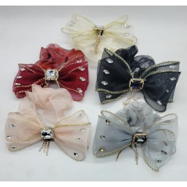 Fashion Alley Bow Scrunchies Rubber Band [Pack Of 12]