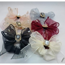 Fashion Alley Bow Scrunchies Rubber Band [Pack Of 12]