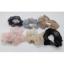 Fashion Alley Organza Hair Scrunchies For Women [Pack Of 12]