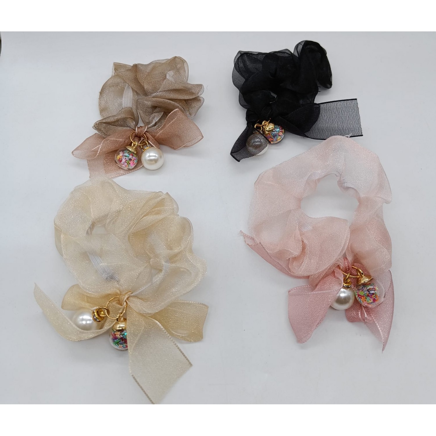 Fashion Alley Organza Scrunchies For Women ( Pack Of 12 )