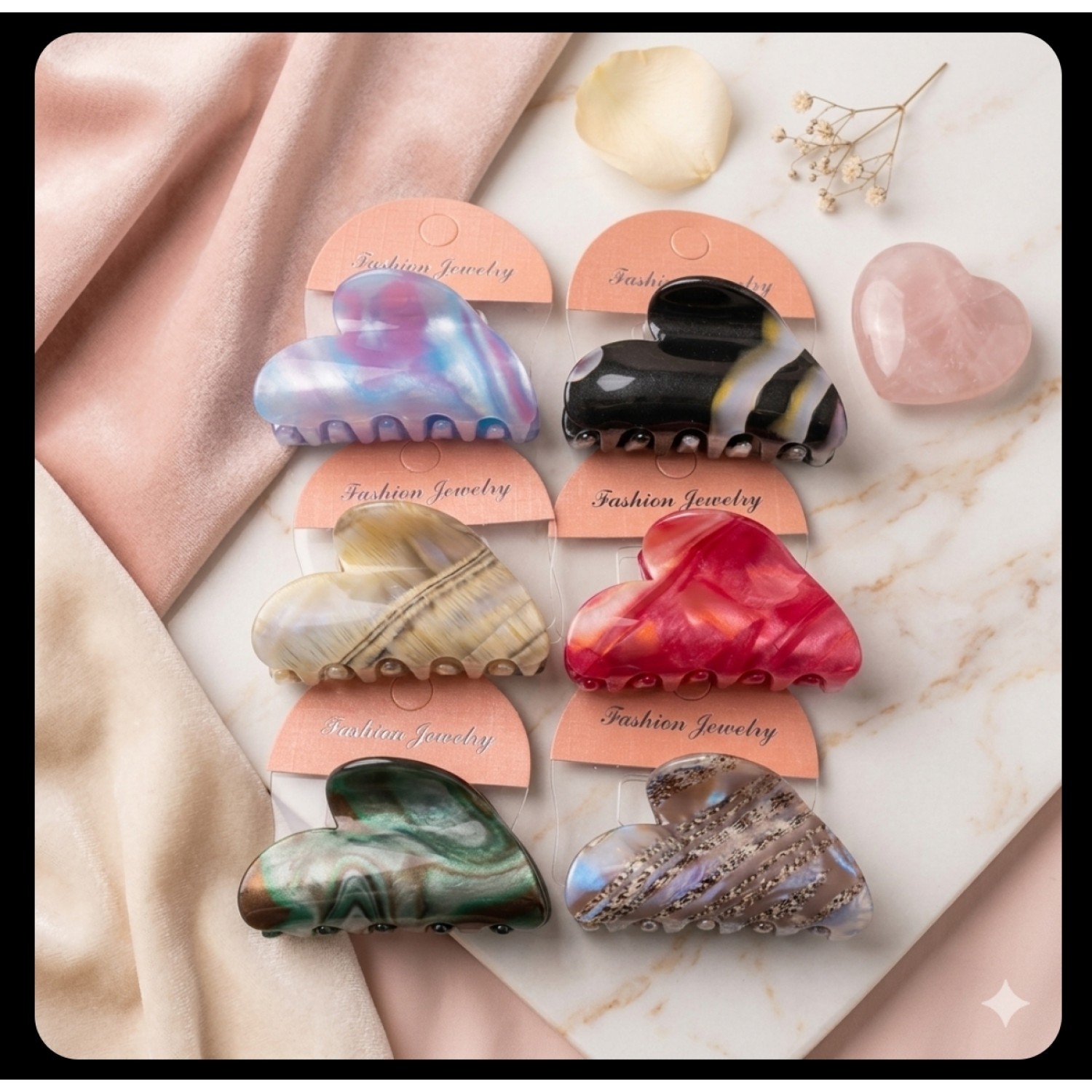 Fashion Alley 6.5cm Hair Claw For Women [Pack Of 12] 